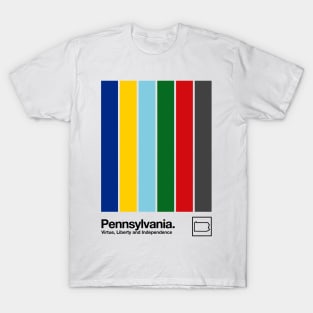 Pennsylvania // Original Flag Aesthetic Colors Design T-Shirt